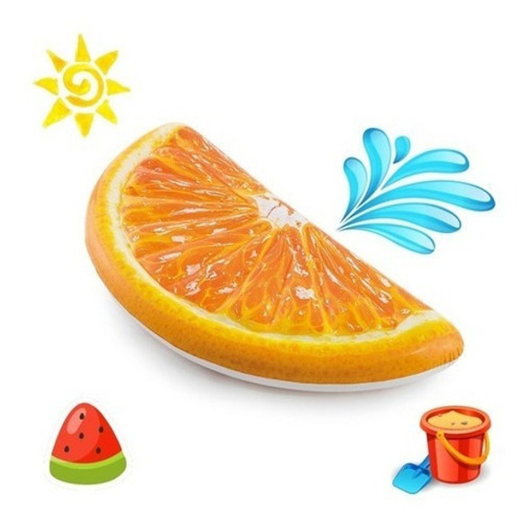 Colchoneta Inflable Pileta Intex Gajo Naranja 178 X 85 Cm. 1