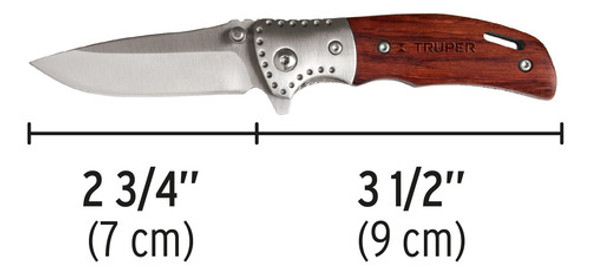Navaja Abatible Mango De Madera 16cm Truper 13889 C 1