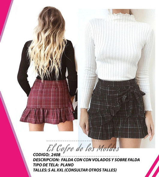 Molde Digital Falda Pollera Volado Y Lazos Pack 5 Talles! 1