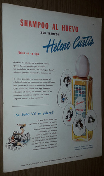 P240 Clipping Publicidad Shampoo Helen Curtis Año 1950 0