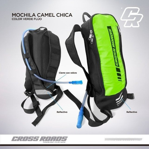 Mochila C/bolsa Hidratante Amarilla Fluo Crossroads-bmmotopa 1