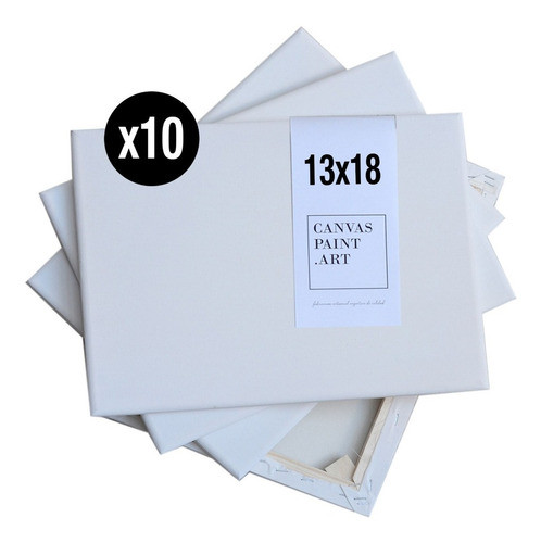 Pack 10 Bastidores 13x18 Cm Lienzo Algodón Canvas P/ Pintar 0