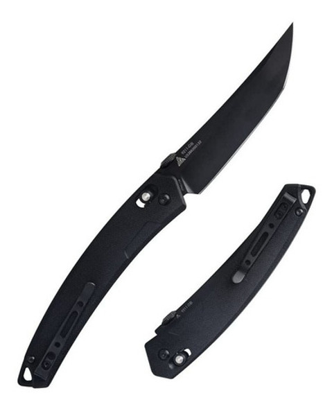 Cuchillo Navaja Plegable De Bolsillo, Mango Negro G10 | Srm 0