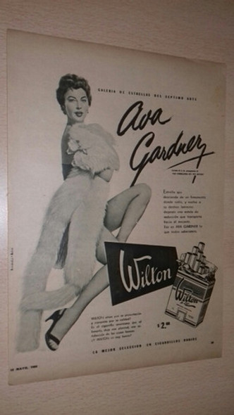 P542 Clipping Publicidad Cigarrillos Wilton Año 1955 0