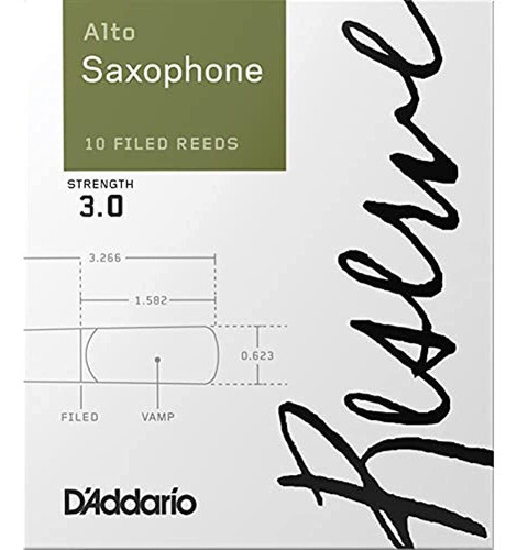 Cañas De Saxofón Alto D'addario Reserve, Fuerza 3.0, Paquete 0