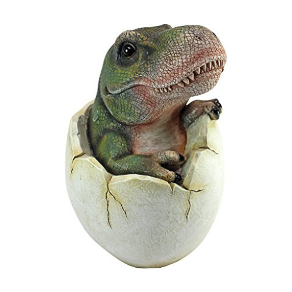 Diseño Toscano Baby Tyrannosaurus Rex Dino Egg Statue 0