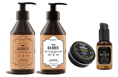 Set Barba Shampoo, Gel De Afeitar,pomada Y Serum Primont 0