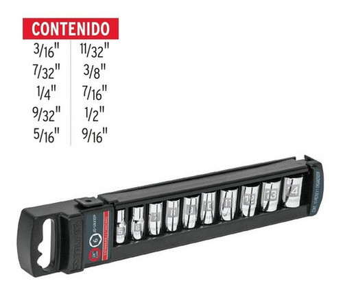 Juego De 10 Tubos Cuadro 1/4  Std Truper Jd-1/4x10p 1