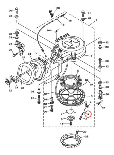 Resorte De Retorno Retractil Arranque Yamaha 40 Hp 1