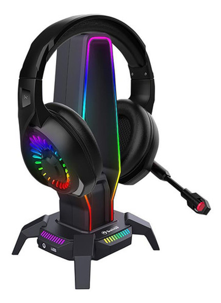 Soporte Gaming Marvo Hz-10 Rgb Para Auriculares 3 Usb  - Tec 0