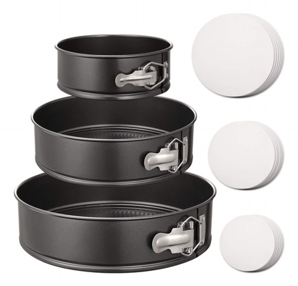 Juego De 3 Moldes Antiadherentes Para Tartas De Queso Hiware 0