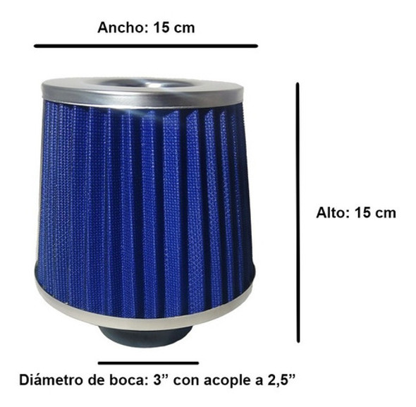 Filtro De Aire Biconico Azul Competicion Deportivo Grande 1