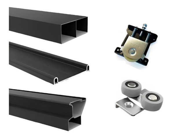 Kit Integral Frente Placard 2mts Negro Premium +envio Gratis 0