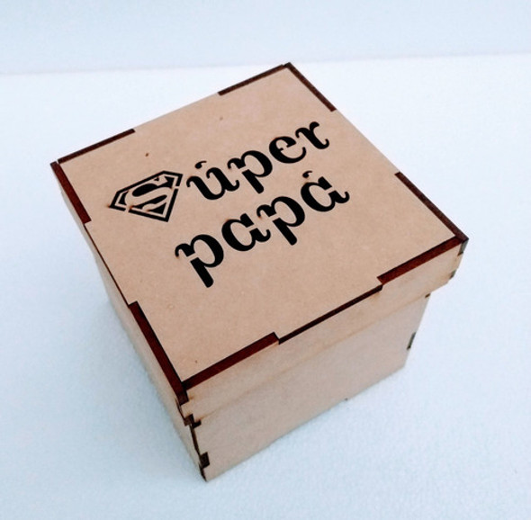 Caja 10x10 Con Tapa Calada Fibrofácil Día Del Padre X 1 Un 1