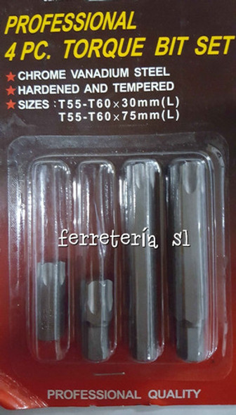 Juego De Puntas Torx T45- T 50 Corta Y Larga Eurotech 1