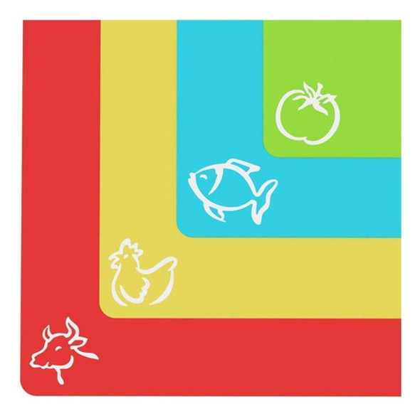 Juego De 4 Tableros De Corte Flexibles Ez-grip Cocina 0