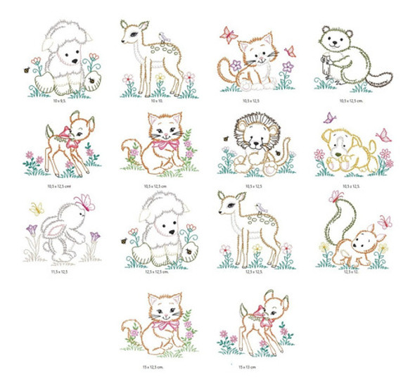 26 Matrices P/ Maquinas De Bordar Animales Vintage 1