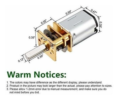 Micro Motor 12v 150rpm Con Caja Reductora - Pack X2 1