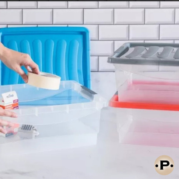 Organizador Plástico X3 Con Tapa Y Traba 7,5 Litros Caja 1