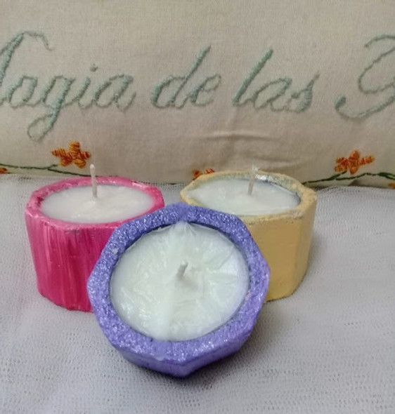 Vela De Soja Hexagonal Envase De Cemento X10 Unidades 0