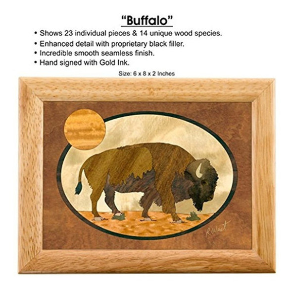 Marqart Wood Art Bison Box - Hecho A Mano En Ee. Uu. - Calid 1