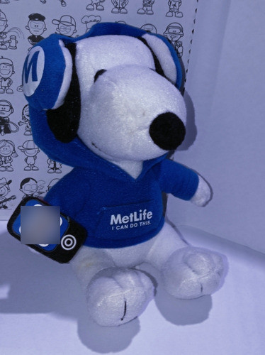 Snoopy Con Auriculares Colección Metlife Peluche Retro 1