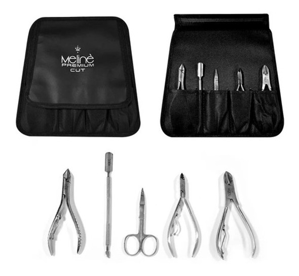 Set Manicuría Alicate Repujador Tijera Cuticula Meline Manos 0