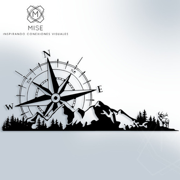 Vinilo Sticker Calco Off Road Brújula Y Alce 4x4 - Ploteo 0