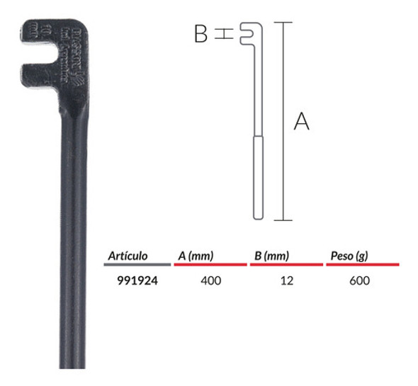 Grinfa Forjada - 16 X 400 X 12 Mm - Biassoni 1