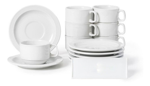 Set X6 Tazas Desayuno Porcelana Blanca Gastronomica Kremel 1