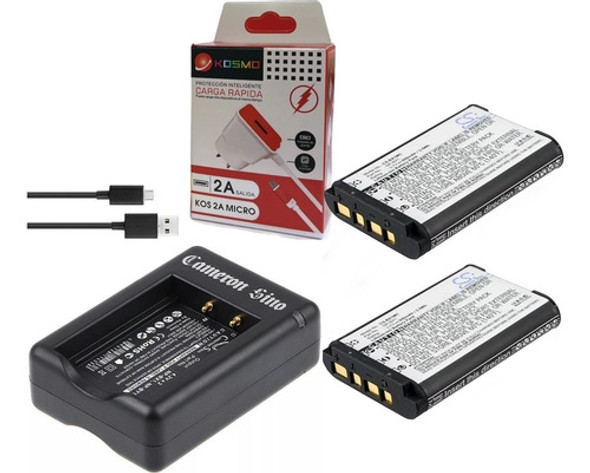 Cargador Doble + 2 Baterías Tipo Sony Np-bx1 + Fuente Kosmo 0