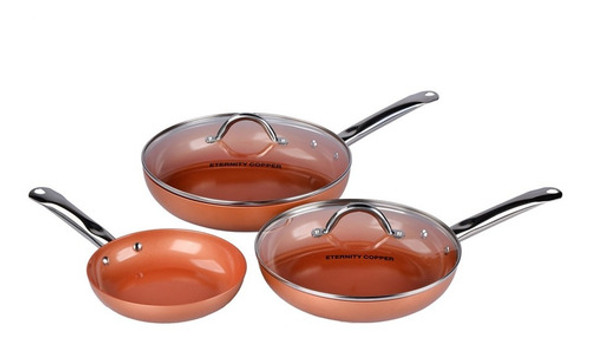 Set De Sartenes Antiadherente Con Tapa - Eternity Copper 0