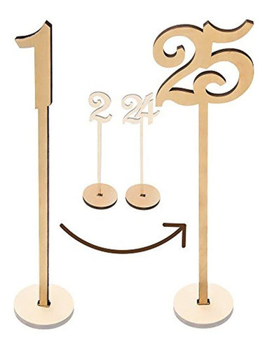 Expresiones Felices  Numeros De Mesa Para Boda De Madera 1 0