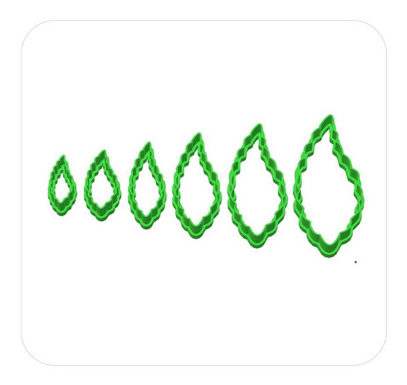 Cortante Galletitas Set Hojas Rizadas 2,5/3/4/5/6/7 Cms Alto 0