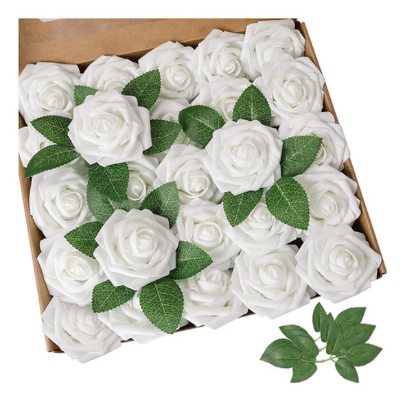 Flor Artificial Rosa Blanca 25 Piezas 0
