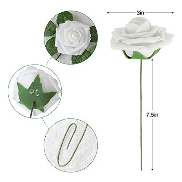 Flor Artificial Rosa Blanca 25 Piezas 1