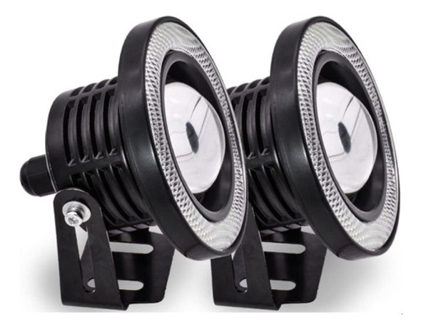 Kit X2 Faro Auxiliar Con Lupa Busca Huella Led Ojo De Angel 1