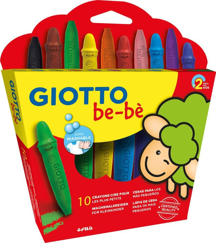 Crayones Giotto Bebe *10 Colores No Toxicos Lavable V Crespo 0