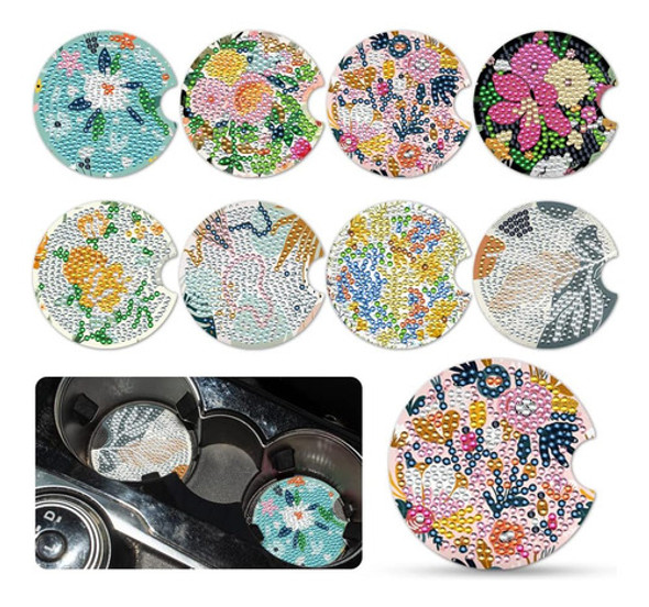 Kit Pintura Por Diamantes Posavasos De Diseños Varios - 08 0