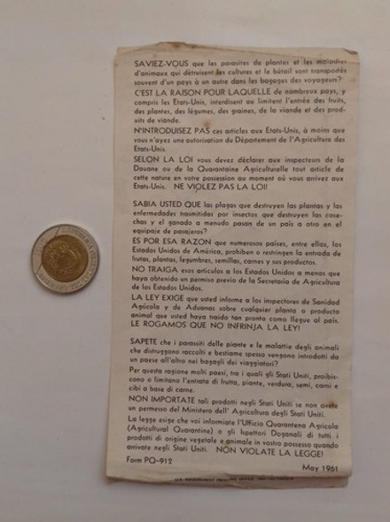 Folleto Don't Help Hitchhikers Usa 1961 Aduana Sanitaria 1