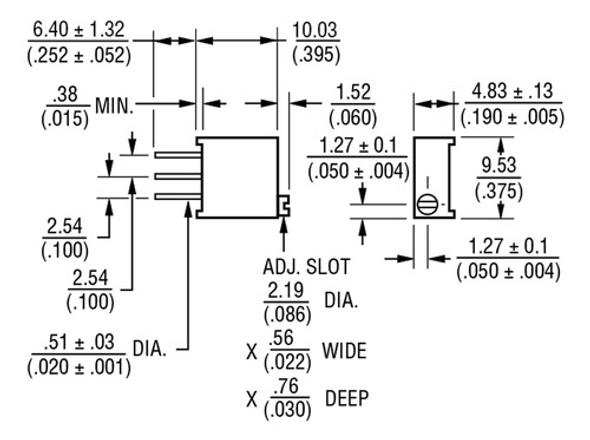 Preset Trimpot Cermet 25 Vueltas 3296w-253 Bourns 25k X3 1