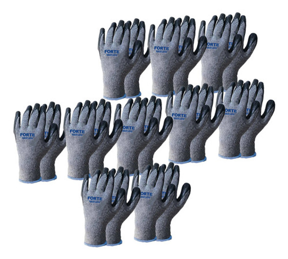 Guantes Palma De Caucho Marca Forte Pack 10 - Mundo Trabajo 0