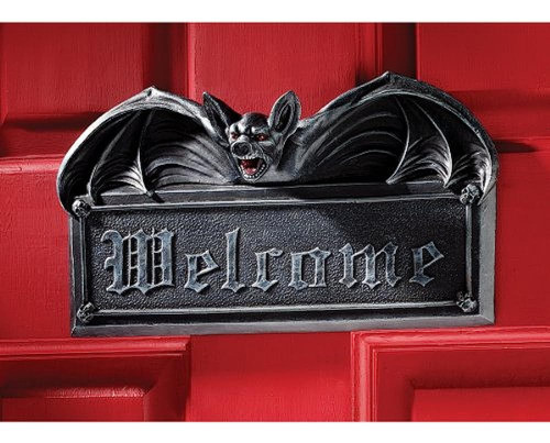 Diseño Toscano Murciélago Vampiro Bienvenida Pared Escultura 1