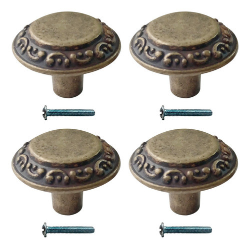 Manija Herraje Tirador Mueble Posadas Bronce Viejo X4 Unidad 0