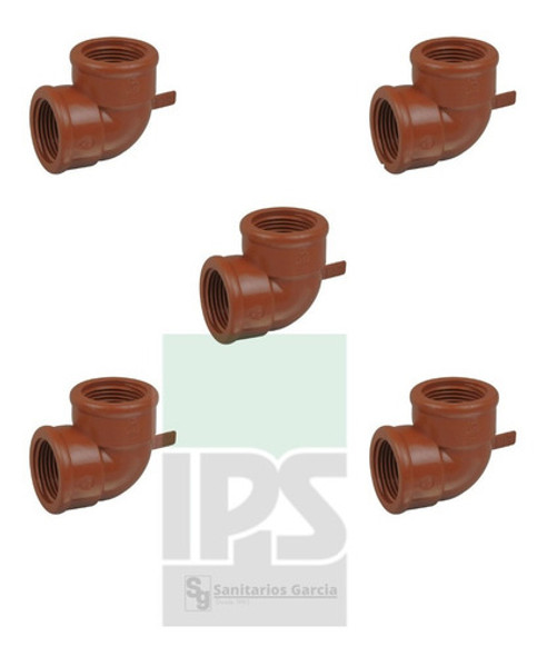 Codo Hh 1/2 Pulgada Ips Ppn Agua Caliente Y Fría X 5 Un 1