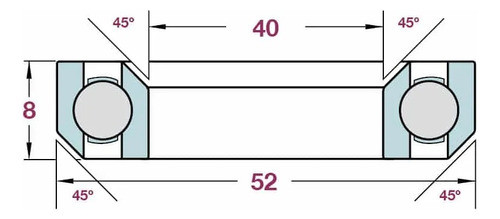 Rodamiento Ruleman 1.5  52x40x8 Mm Dirección Cónica Mtb 1