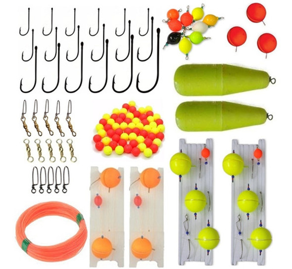 Kit Articulos Pesca Completo Pejerrey Lineas Boya  Anzuelos 0