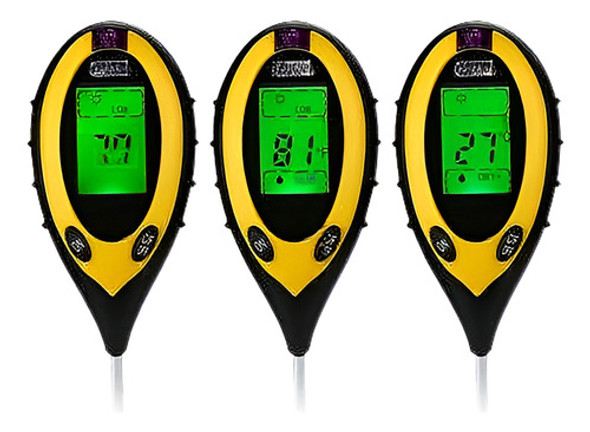 Pro S20 4-en-1lcd Temperatura Humedad Luz Solar Suelo Ph Jar 0