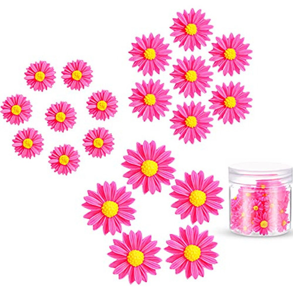 50 Flores Pequeñas De Resina, Margaritas Rosa/rojo/amarillo 1