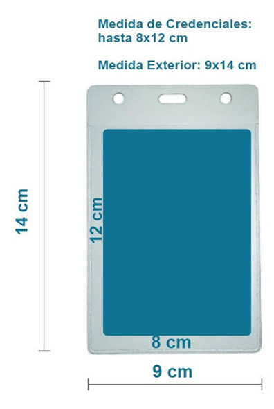 Sobres Pvc Porta Cred 8x12cm Con Colgante Blanco 10 Unidades 1